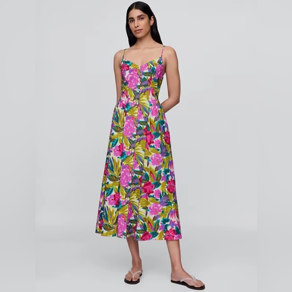 GAP Floral V-Neck Midi Dress